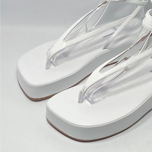 Amina Muaddi Jamie Platform Leather strappy Sandals size 38 - Picture 9 of 12